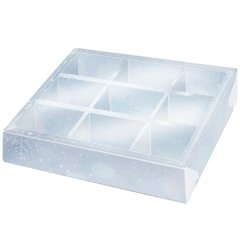 Коробка на 9 конфет с окном &quot;Снежинки&quot; КУ-472