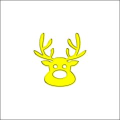 Топпер декоративный акриловый "Новогодний олень" Золото 4,5х4,5 см ТСК224