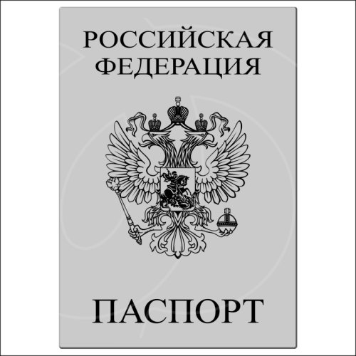 Топпер декоративный акриловый "Паспорт" Серебро 8,7х12,5 см ТСК357