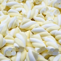 Маршмеллоу "Косички бело-жёлтые со вкусом банана" 100 г 