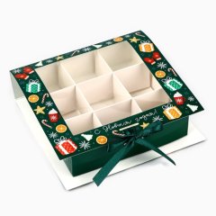 Коробка на 9 конфет &quot;С Новым годом!&quot; 14,5х13,5х3,5 см 10531961	  