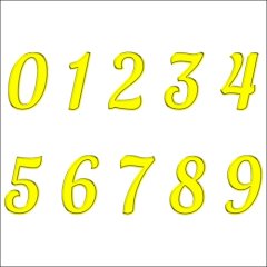 Топпер декоративный акриловый "Цифры боковые" Золото 5 см ТСК360