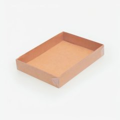 Коробка для печенья/конфет с прозрачной крышкой крафт 14х10,5х2,5 см ForG UKONFI Flat Lid K 140*105*25