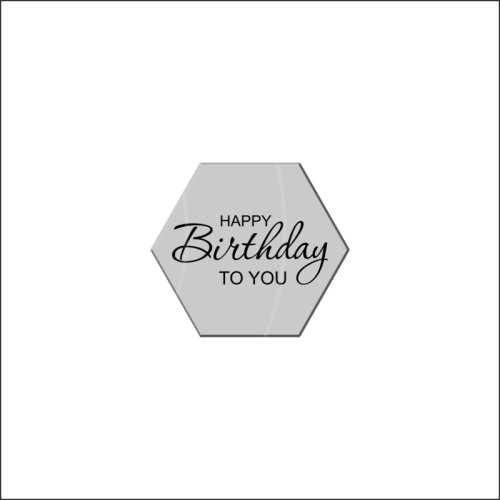 Набор топперов декоративных акриловых "Happy Birthday to you. Шестигранник" Серебро 4х3,5 см 5 шт ТСК89