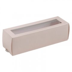 Коробка для макарон с окном персиковая 18x5,5x5,5 см 7429285